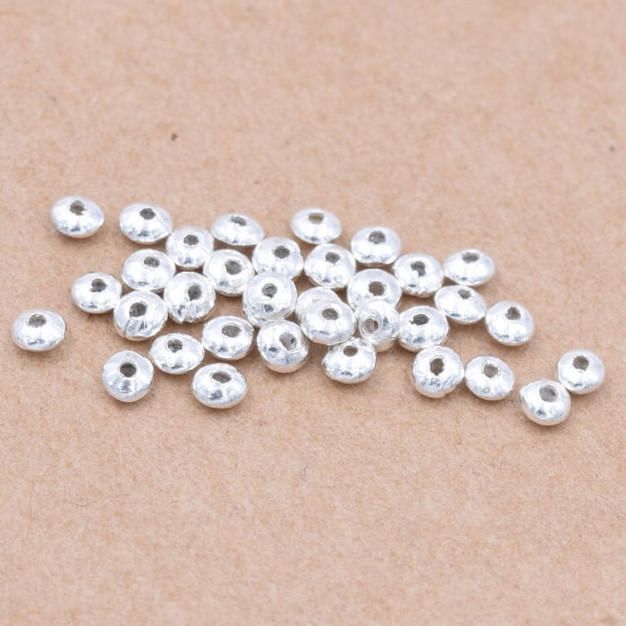 Heishi rondelle bead 2x1.5mm Sterling Silver - Hole: 0.5mm (20)