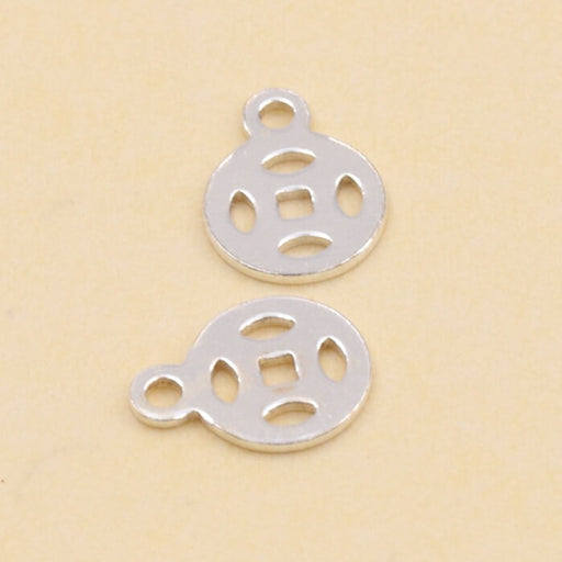 Buy openwork medal charm in 925 silver 6mm - Hole: 1mm (2)