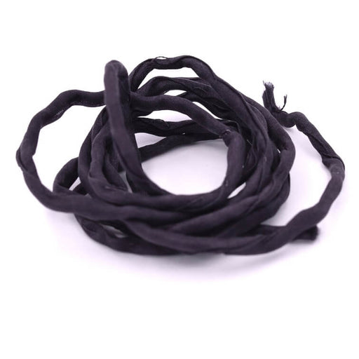 Buy Natural silk cord hand dyed black 2mm (1m)