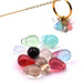 Drop pendant glass bead mix color 6x4.5mm - hole: 0.8mm (10)