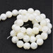 Round bead natural white shell 8mm (1strand - 38cm)