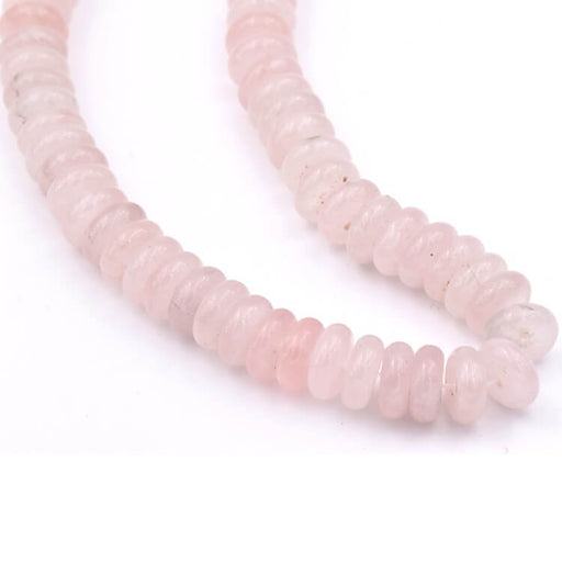 Rose quartz donut rondelle beads 10x4mm - Hole: 1mm (1 strand-20cm)