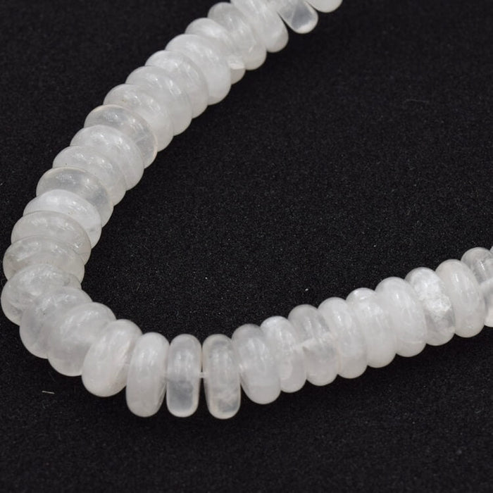 Quartz crystal donut rondelle beads 10x4mm - Hole: 1mm (1 strand-20cm)