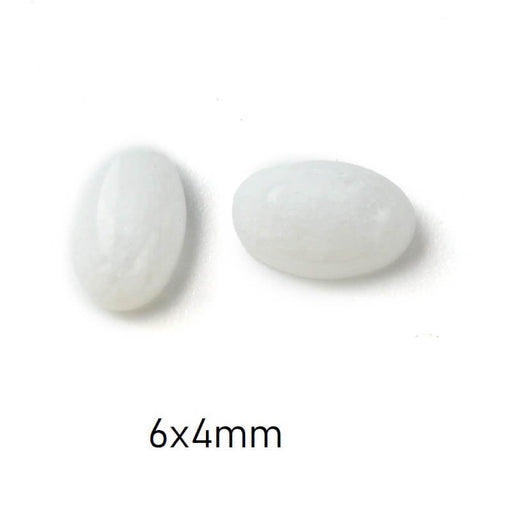 Buy Oval cabochon White jade 6x4mm (2)