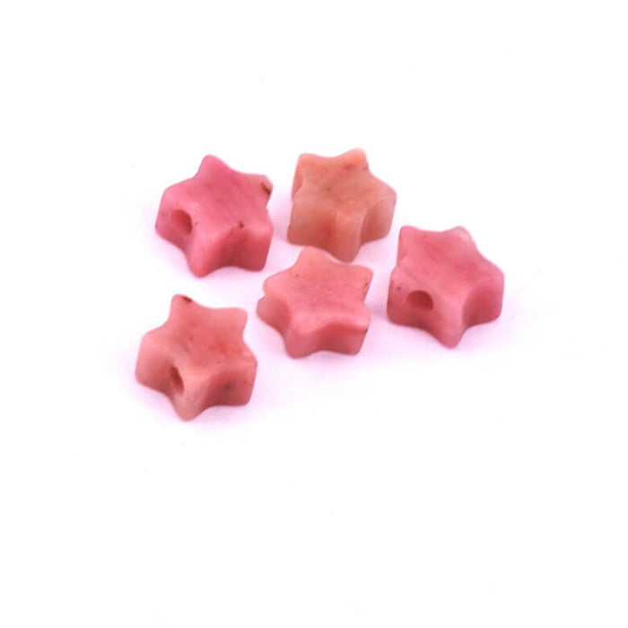 Rhodonite star bead 4x2mm - Hole: 0.8mm (5)