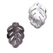 shell pendant gray black leaf 35x22mm Hole: 1.6mm (1)