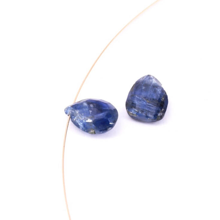 Drop bead pendant Kyanite 9-13x6-9mm - Hole: 0.5mm (2)