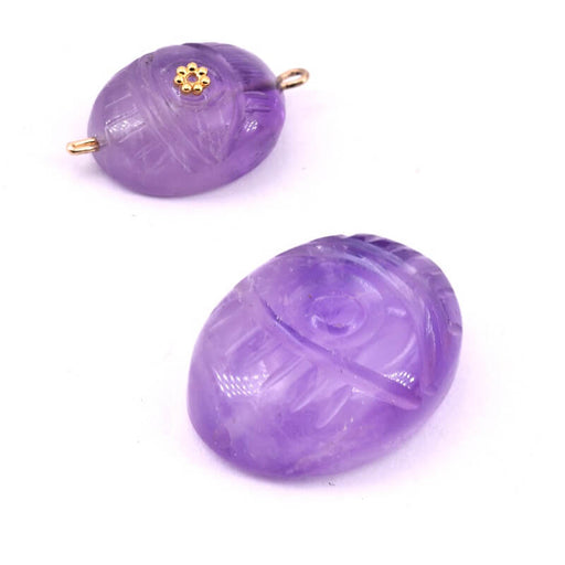 Buy Carved Amethyst eye bead 17x13mm - Hole: 0.6mm (1)