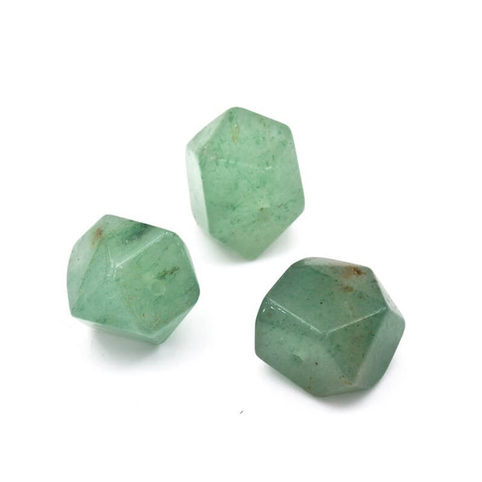 Natural aventurine polygon beads 8-10x10mm - Hole: 1mm (3)