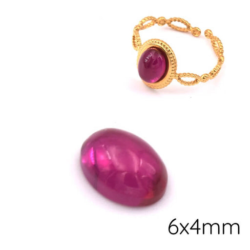 Buy Oval cabochon corundum red garnet tinted 8x6mm (1)