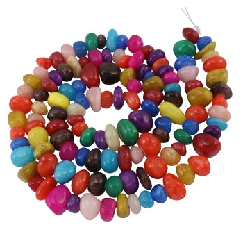 Natural jade nugget bead dyed Mix 10-17x5-13mm (1 strand-80cm)