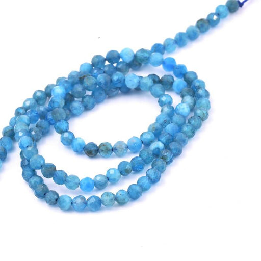 Round faceted bead Apatite 3mm -3.5mm - hole: 0.6mm (1 Strand-37cm)