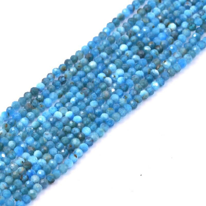 Round faceted bead Apatite 2.5mm - hole: 0.5mm (1 strand - 38cm)