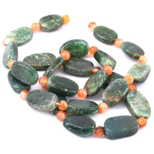 Flat oval bead Green Aventurine and citrine 11-22x10-11mm (1 Strand-42cm)