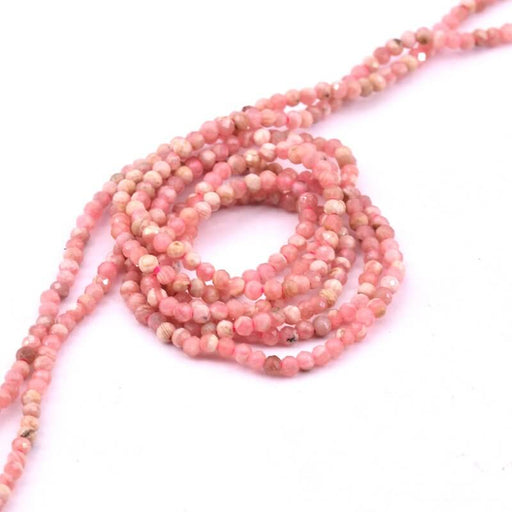 Faceted round bead natural rhodochrosite 2mm - 38cm thread (1)