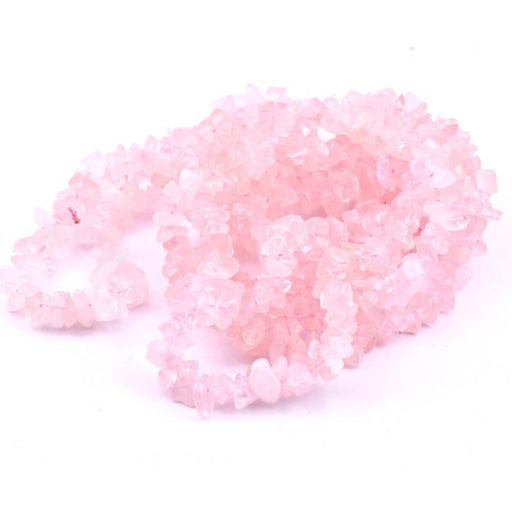 Rose quartz chips bead 5-10mm - Hole: 0.5mm (1 strand-84cm)