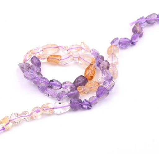 Buy Amethyst and citrine round nugget beads 4-10mm hole: 0.8mm (1 Strand-38cm)