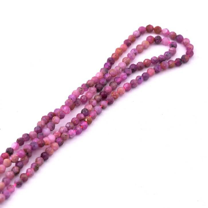 Faceted round bead Corundum Ruby 2.25mm (1 strand-38cm)