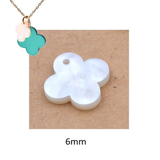 Shell pendant clover cross shape 6mm - hole: 0.8mm (1)