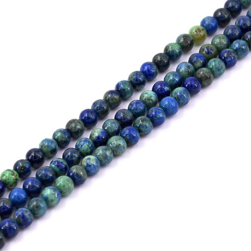 Buy Round bead synthetic chrysocolla 4mm - Hole: 0.6mm (1 strand-38cm)