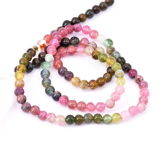 Buy Round Tourmaline bead 3.5mm - hole 0.5mm (1 Strand-33cm)