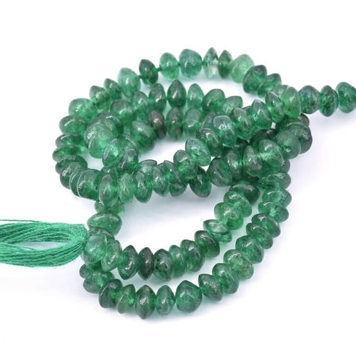 Buy Bicone button bead dark green Aventurine 5x3mm (1 Strand-33cm)