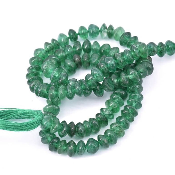 Bicone button bead dark green Aventurine 5x3mm (1 Strand-33cm)