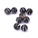 Round white striped black agate bead 8mm - Hole 1mm (10)