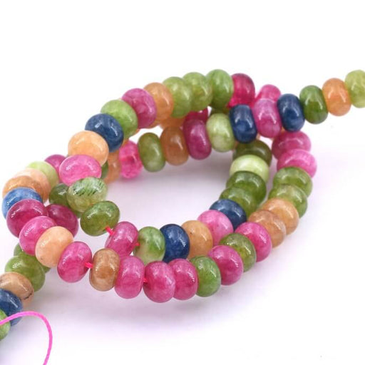 Buy Mixed flash color tinted jade rondelle beads 8mm-hole: 1.2mm, wire 37cm (1)