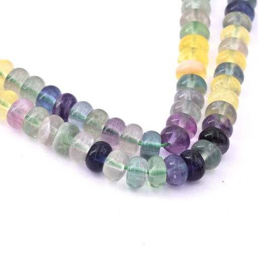 Buy Fluorite donut rondelle bead 8x4mm - Hole: 1mm (1 Strand-18cm)