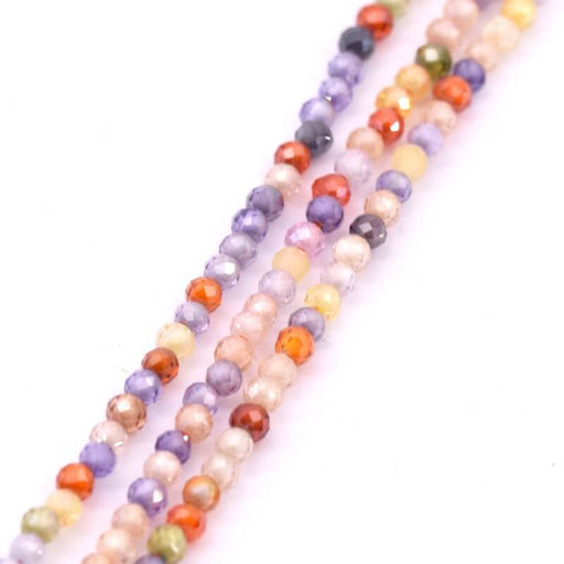 Buy Round faceted zircon bead mix color 2mm (1 strand-37cm)