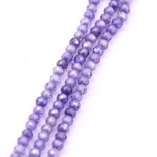 Buy Round faceted mauve purple zircon bead 2mm (1 strand-37cm)