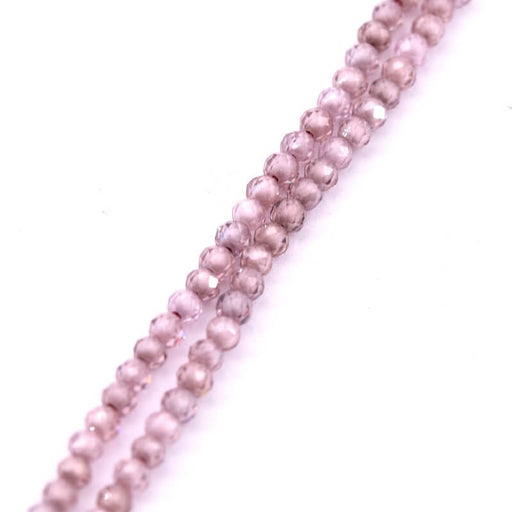 Buy Faceted round bead in zircon - old pink 2mm (1 strand-37cm)