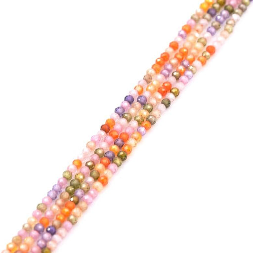 Buy Round faceted zircon bead mix color light 2mm (1 strand-38cm)