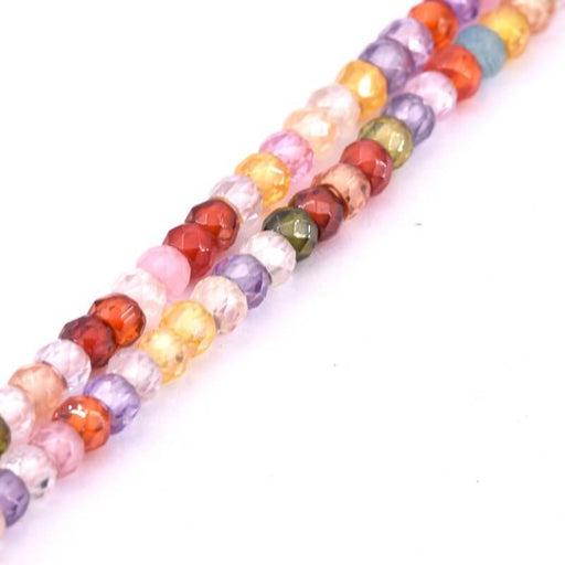 Buy Mix color zircon faceted rondelle bead 3x2mm (1 strand-37cm)