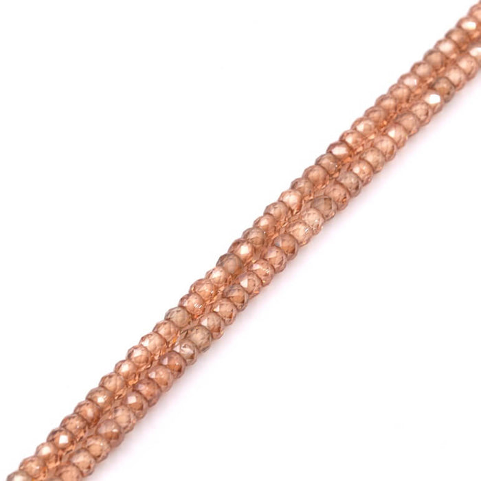 Colorado topaz zircon faceted rondelle bead 3x2mm (1 strand-37cm)