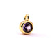 Purple zircon charm Golden brass 9mm - Hole: 2mm (1)