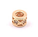 Hollowed tube bead in gold brass and zircon 6x8mm - Hole: 4mm (1)