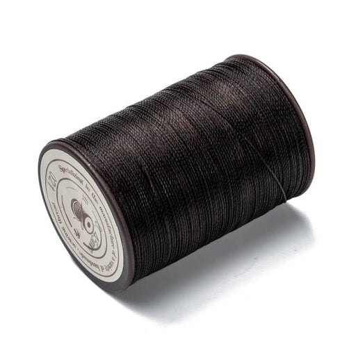 Buy Brazilian twisted waxed polyester cord brown black 0.45mm (1 Spool)