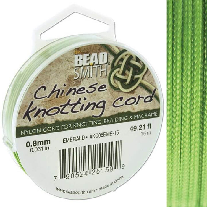 Braided nylon wire cord - 0.8mm - Green - 15m spool (1)