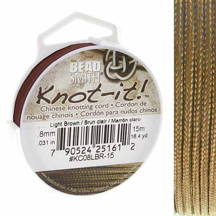 Braided nylon wire cord - 0.8mm - Brown - 15m spool (1)