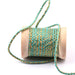 Braided cotton cord with green and beige gold thread - 2mm (2m)