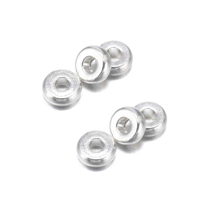 Heishi Bead Separators Stainless Steel Silver 6x2mm Hole: 1.8mm (10)