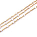 Stainless Steel fine Chain, Golden with Iridescent White Enamel AB 1.5x1x0.2mm (50cm)