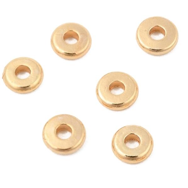 Heishi Beads 18k Gold Plated , 4x1mm, Hole: 1.2mm (10)