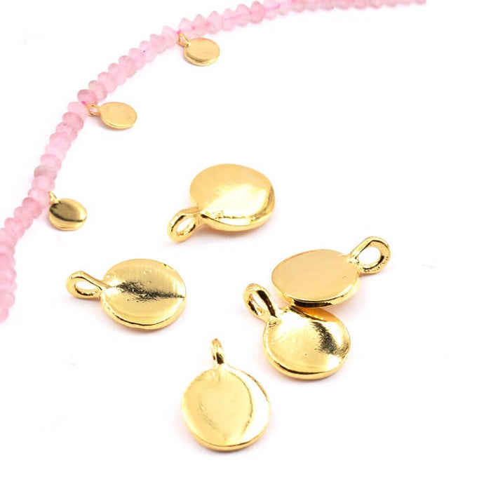 Mini Charms Medal Golden Brass Quality 6mm (5)