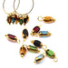 Charm Mix Colors Retro Glass Plated 11x4mm (10)