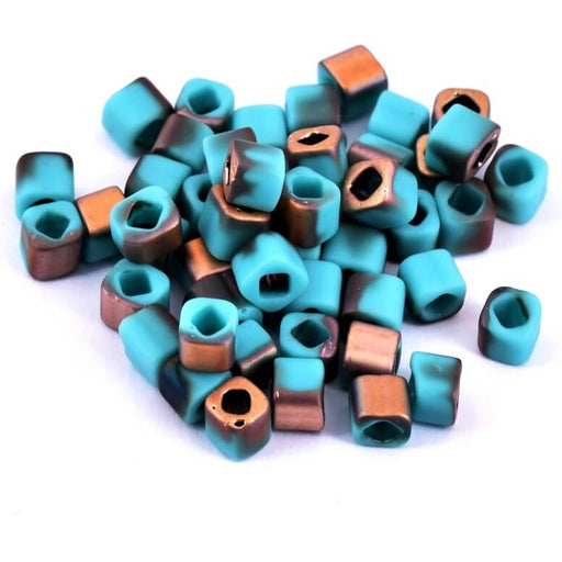 ccY857F - Toho cube beads 4mm Hybrid Apollo Frosted Turquoise (10g)