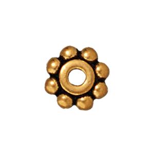 Heishi beads metal antique gold plated 6mm (10)