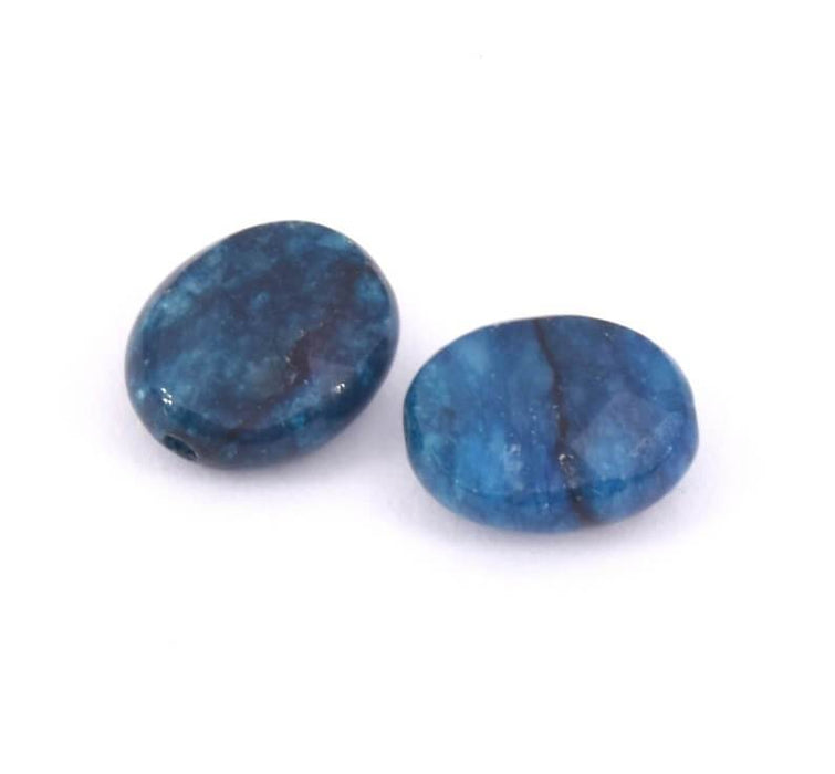 Oval beads faceted Apatite blue 9x8mm